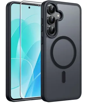 Grip Texture Vivid Pattern FNTCASE for Samsung Galaxy S25 FE Case: Strong Magnetic Translucent Matte Slim Shockproof Protective Drop Protection Phone Cover