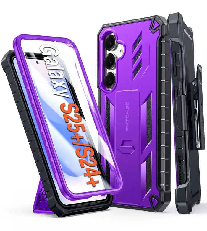 FNTCASE For Samsung Galaxy S25 / S24  5G 6.7 inch Phone Case: Rugged Protective Phone Case with Belt Clip Holster and Kickstand Modern Detail Dust proof