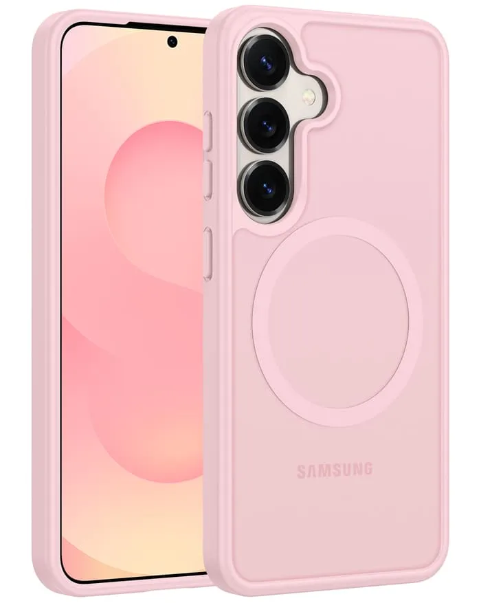 FNTCASE for Samsung Galaxy S25/ S24 6.2 Inch Phone Case: Magnetic Translucent Matte Shockproof Slim Phone Cover - Military Grade Drop Proof Hard Back Anti-Fingerprint Protective Case Impact Resistant