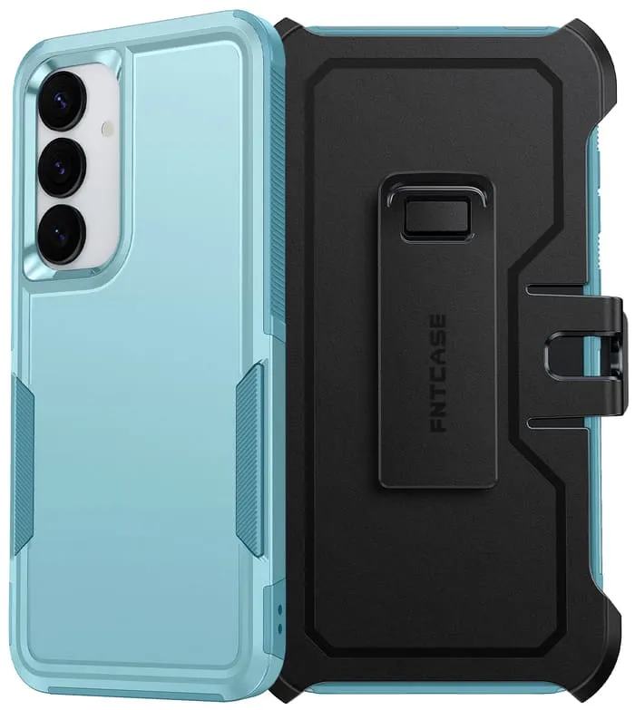 Tight Fit Elegant Pattern Design FNTCASE for Samsung Galaxy S25 / S24  Case: Dual Layer Military Grade Drop Protection Phone Cover with Belt-Clip Holster | Rugged Durable Heavy Duty Shockproof Protective Bumper Tough