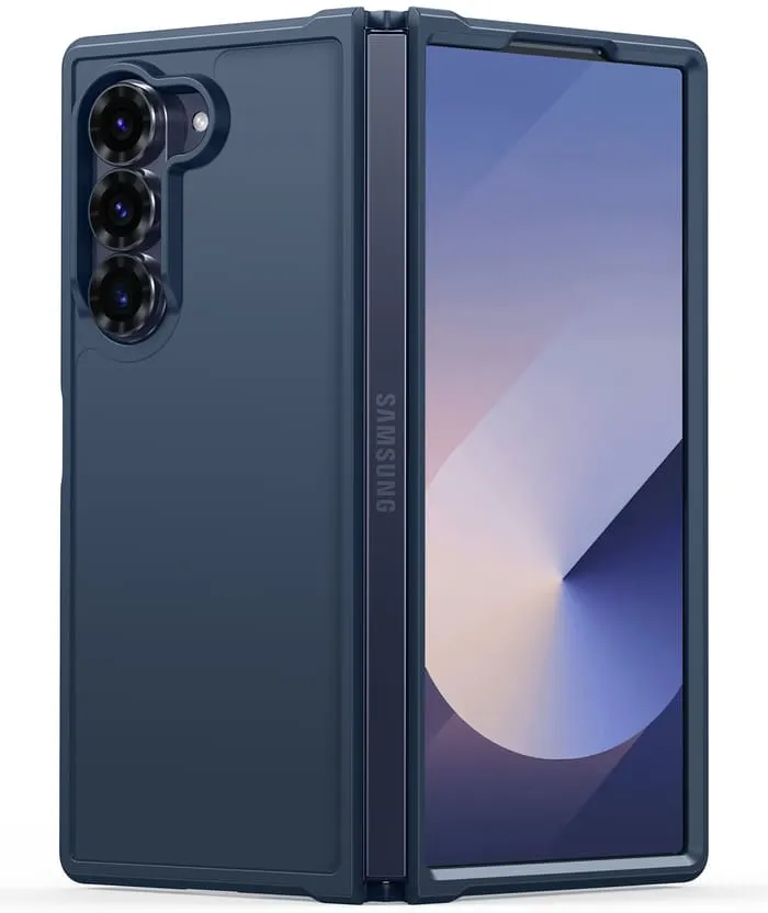 Protective Shell Design Handy Use FNTCASE for Samsung Galaxy Z Fold 6 Case: Frosted Matte Thin Lightweight Military Grade Protective Cover Durable Rugged DropProof Shockproof TPU Case