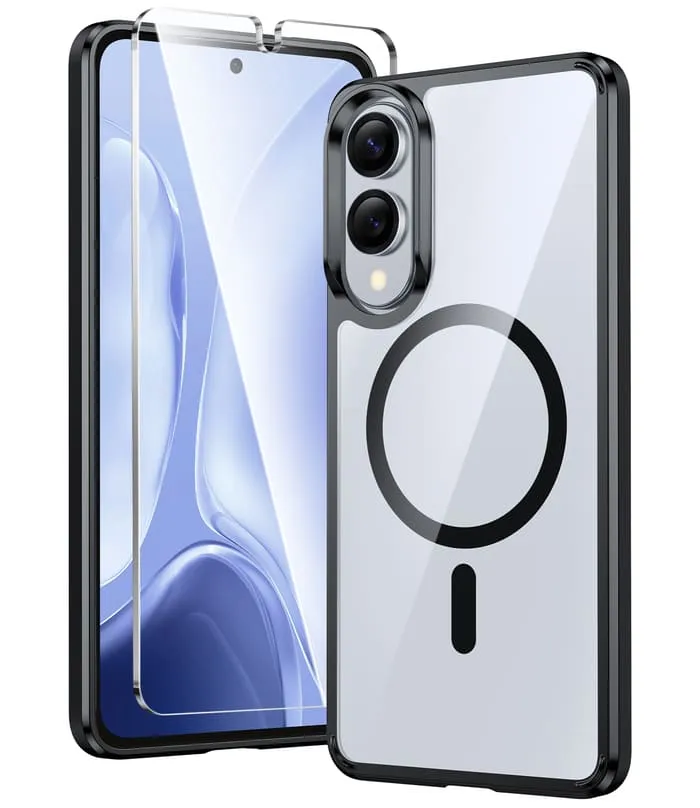 Slim Profile High protection FNTCASE for Samsung S25 Edge 6.7 inch Case: Magnetic Charging Anti Yellowing Shockproof Magsafe Support Phone Case