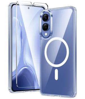 Perfect Fit Protective Shell FNTCASE for Samsung S25 Edge 6.7 inch Case: Magnetic Charging Anti Yellowing Shockproof Magsafe Support Phone Case