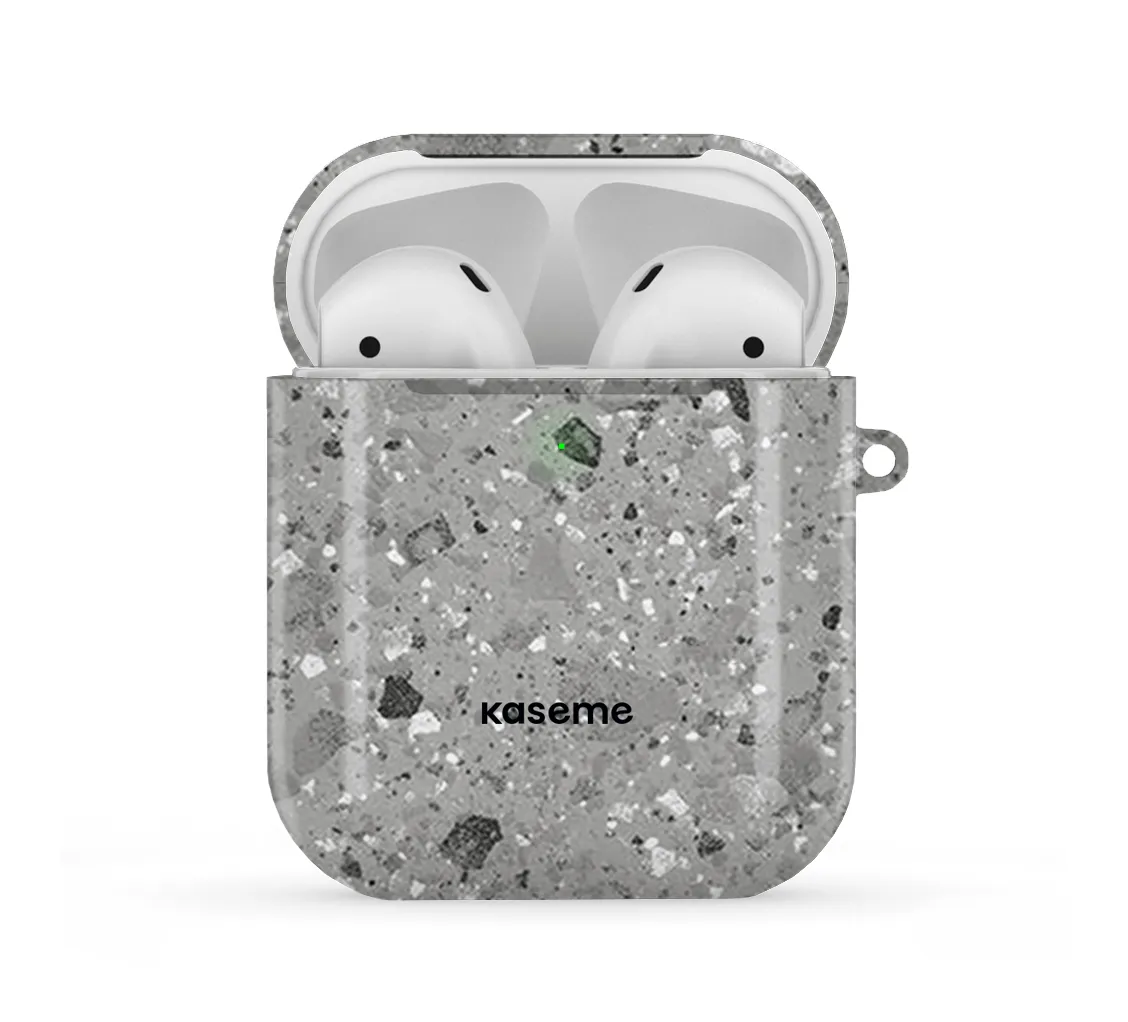Freckles Grey AirPods Case metallic airpods protector fashion lightweight soft silicone protector