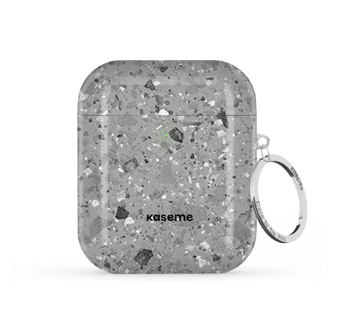 Freckles Grey AirPods Case Modern Compact Bag Smooth Rubber Coating