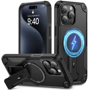 Vivid Surface Detail Premium Texture Design Tough Magsafe Shockproof Heavy Duty Protection Apple iPhone Case with Kickstand Cover