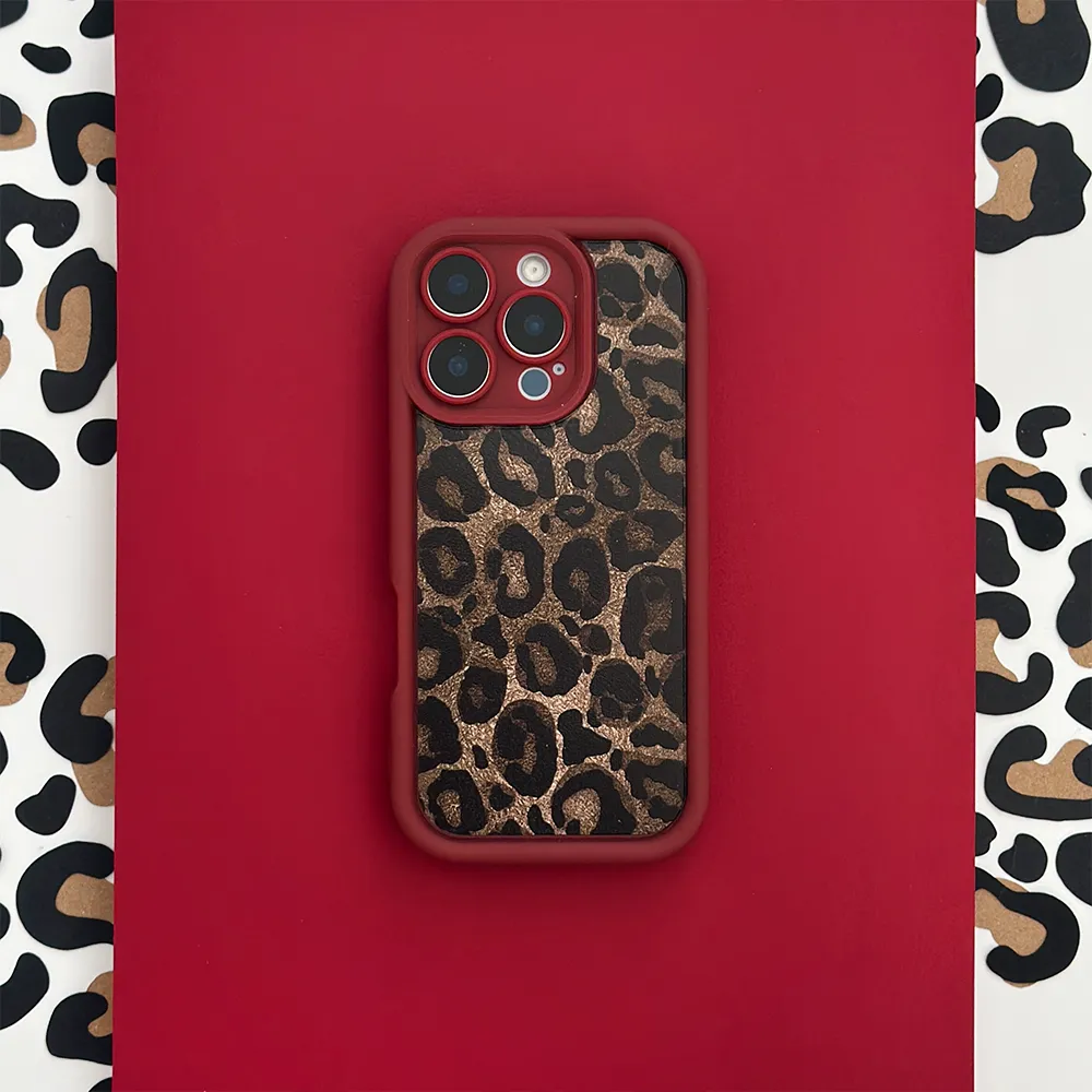 Strong Grip Student Gear Burgundy Leopard Phone Case