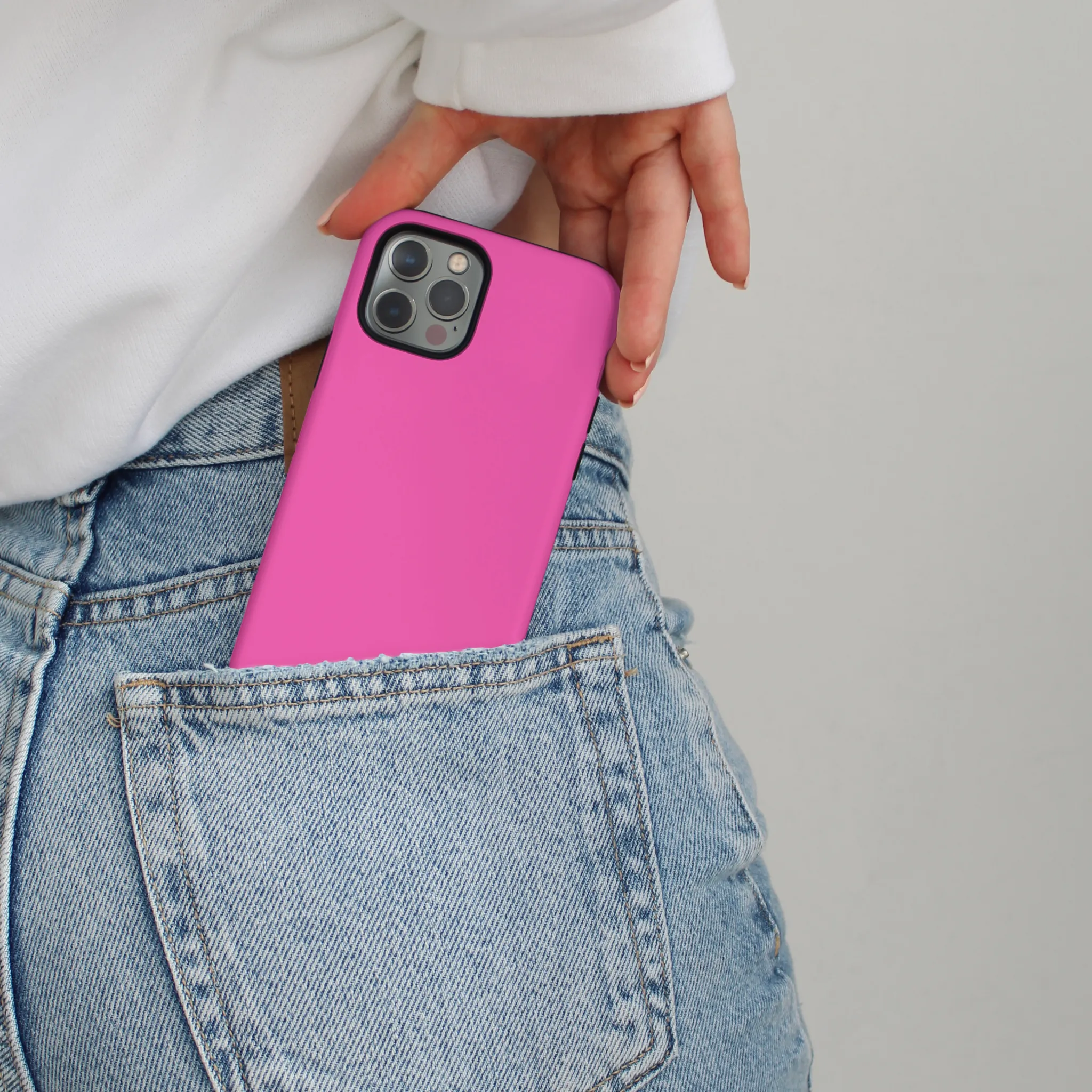 Vivid Surface Detail Elegant Appearance Tough Phone Case - NAKD Hot Pink