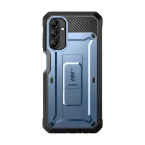 Compact Build Stylish Shape Galaxy A14 Unicorn Beetle Pro Rugged Holster Case-Metallic Blue