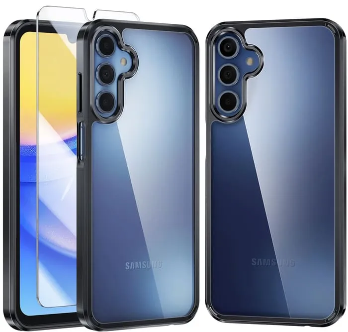 Urban Accessory Galaxy A15 5G 6.5 inches Clear Case: Shockproof Protective Slim Silicone Hard Phone Case