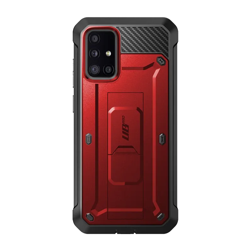 Matte Look Finish Galaxy A51 5G Unicorn Beetle Pro Rugged Case-Metallic Red