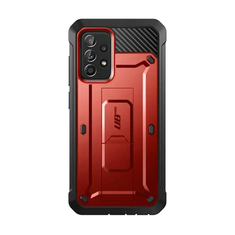Galaxy A52 Unicorn Beetle Pro Rugged Holster Case-Metallic Red Urban Accessory Matte Look Design