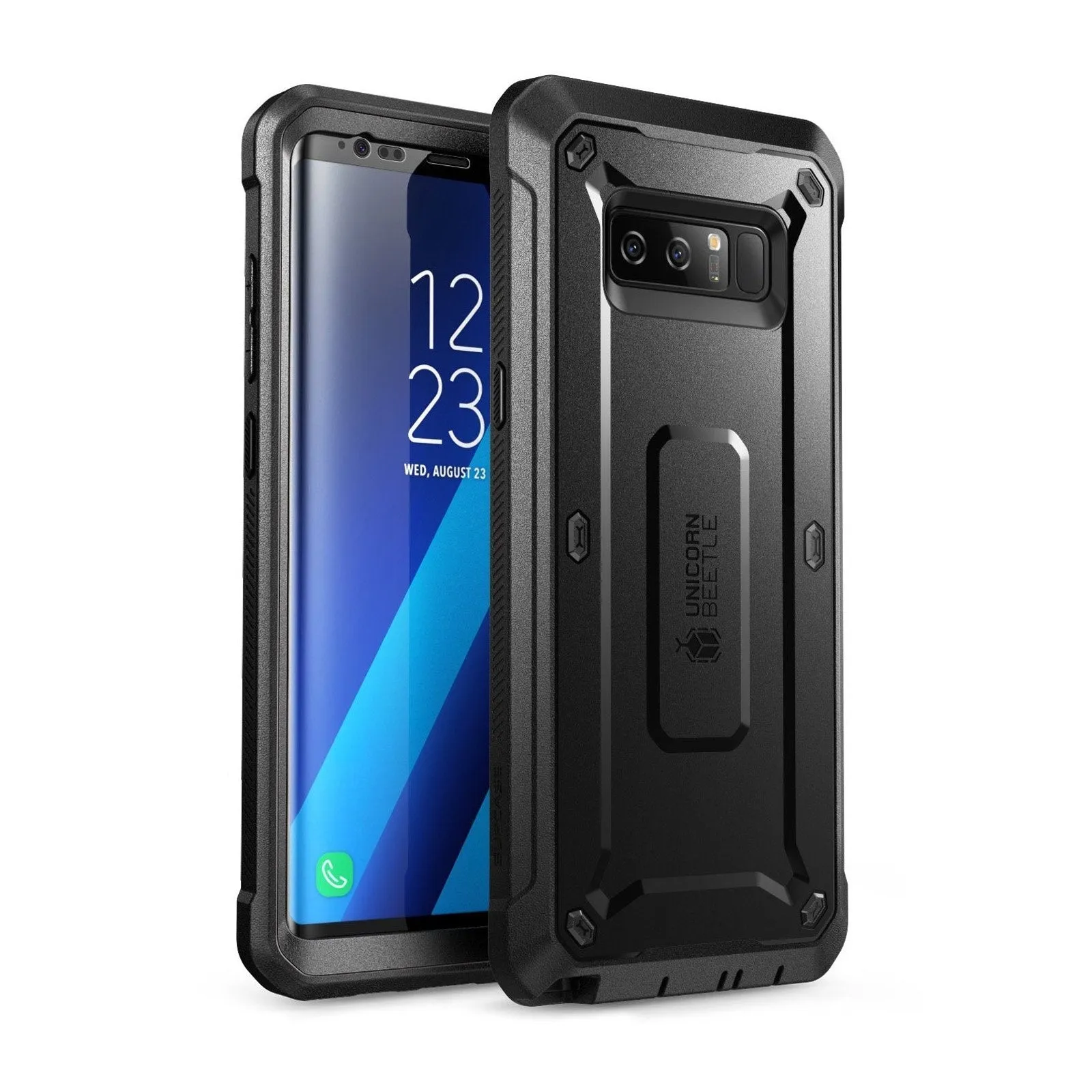 Grip Layer Comfort Texture Layer Galaxy Note8 Unicorn Beetle Pro Full Body Rugged Holster Case-Black