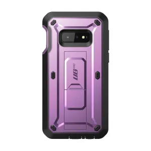 Hybrid Grip Galaxy S10e Unicorn Beetle Pro Full Body Rugged Holster Case-Metallic Purple