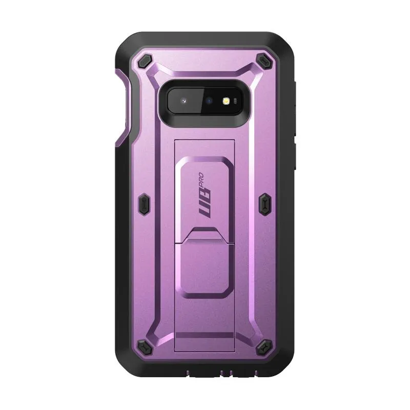 Hybrid Grip Galaxy S10e Unicorn Beetle Pro Full Body Rugged Holster Case-Metallic Purple
