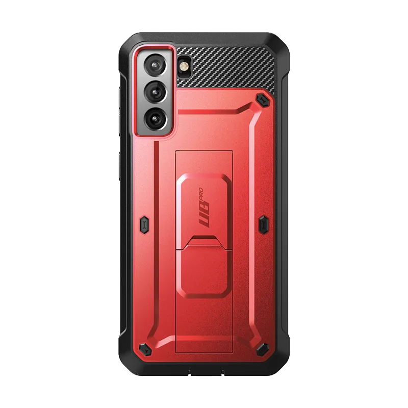 Galaxy S21 FE Unicorn Beetle PRO Rugged Case-Metallic Red Modern Pattern Style Premium Detail Finish