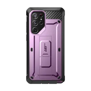 Sleek Edge Elegant Surface Texture Galaxy S22 Ultra Unicorn Beetle PRO Rugged Case-Metallic Purple