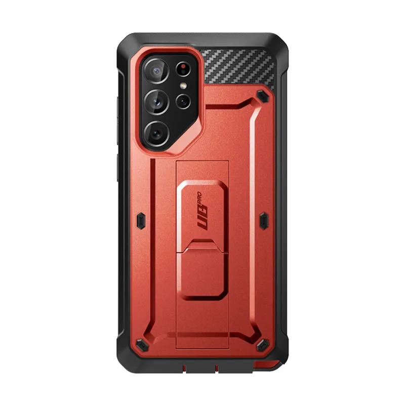 Flexible Build Form Galaxy S22 Ultra Unicorn Beetle PRO Rugged Case-Metallic Red