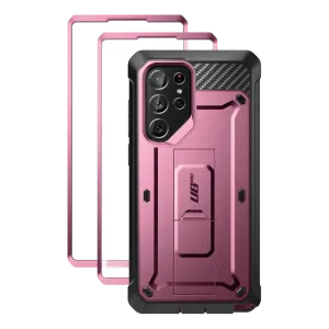 Galaxy S22 Ultra Unicorn Beetle PRO Screen Protector Case-Burgundy Comfort Texture Finish