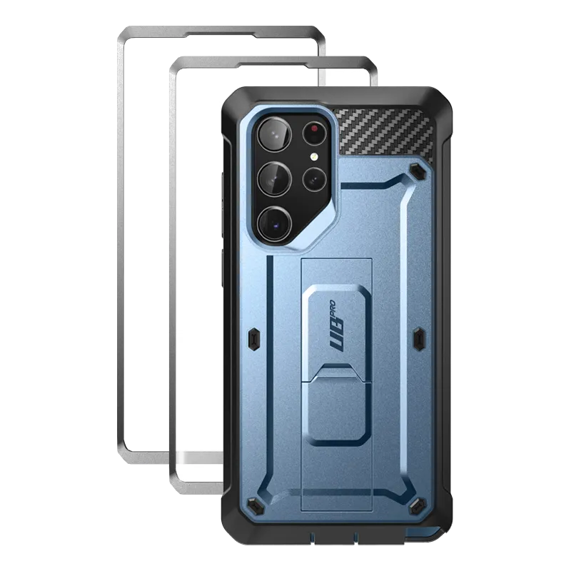 Premium Form Strong Corners Galaxy S23 Ultra Unicorn Beetle PRO Screen Protector Case-Metallic Blue