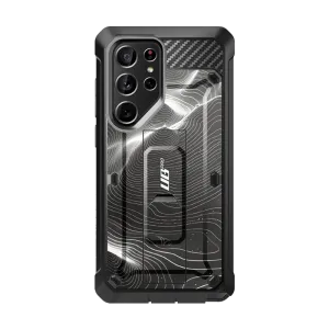 Urban Texture Galaxy S24 Ultra Unicorn Beetle PRO Rugged Case-Black Ripple