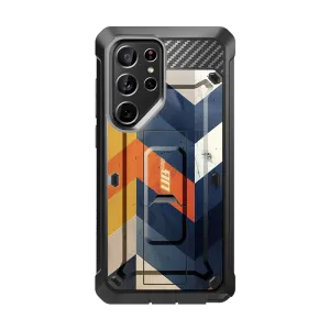 Galaxy S24 Ultra Unicorn Beetle PRO Rugged Case-Chevron Printed Artwork Rugged Surface