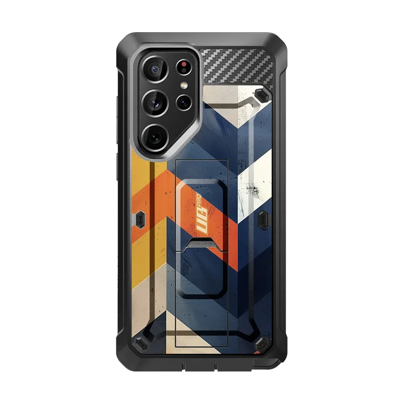 Galaxy S24 Ultra Unicorn Beetle PRO Rugged Case-Chevron Printed Artwork Rugged Surface