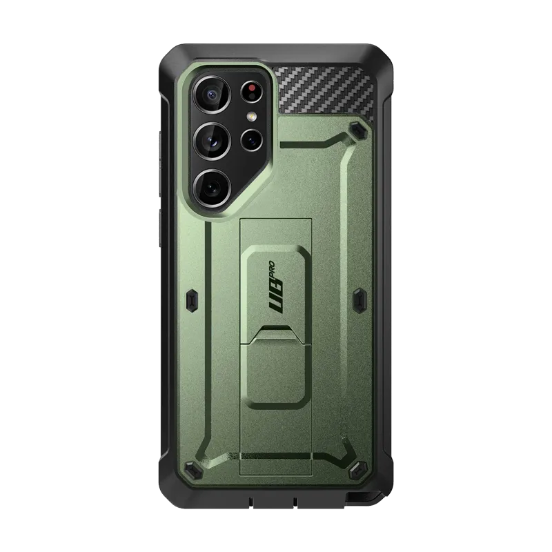 Elegant Layer Texture Galaxy S24 Ultra Unicorn Beetle PRO Rugged Case-Dark Green