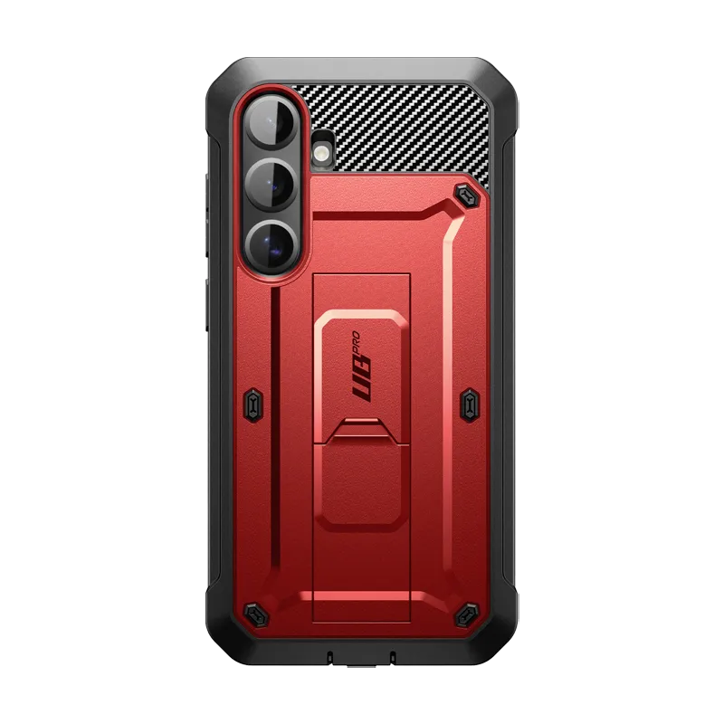 Tactile Buttons Rugged Detail Layer Galaxy S25 Plus Unicorn Beetle PRO Rugged Case-Metallic Red