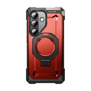 Tactile Buttons Strong material Galaxy S25 UB Grip MagSafe Phone Case-Metallic Red