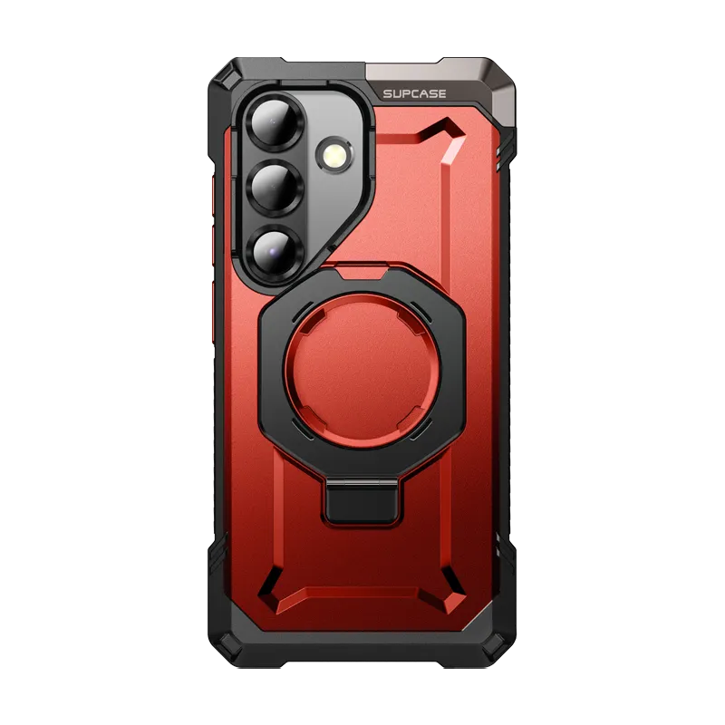 Tactile Buttons Strong material Galaxy S25 UB Grip MagSafe Phone Case-Metallic Red