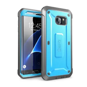 Polished Texture Galaxy S7 Edge Unicorn Beetle Pro Full Body Rugged Holster Case-Blue