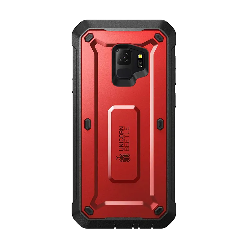 Galaxy S9 Unicorn Beetle Pro Full Body Rugged Holster Case-Metallic Red Protective Edge Layer Premium Edge Design