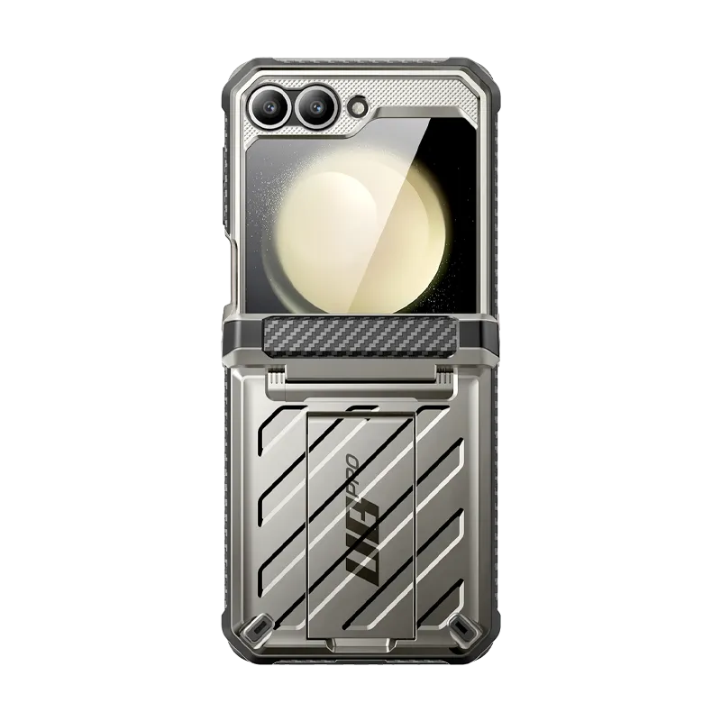 Galaxy Z Flip7 FE Unicorn Beetle PRO Rugged Case with Belt Clip-Titan Gray Clear Design