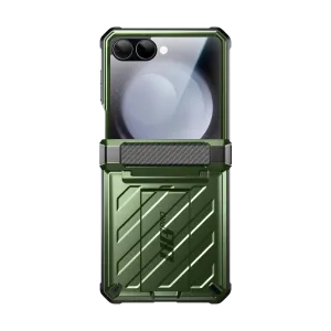 Galaxy Z Flip7 Unicorn Beetle PRO Rugged Case with Belt Clip-Dark Green Protective Detailing Protective Texture Finish