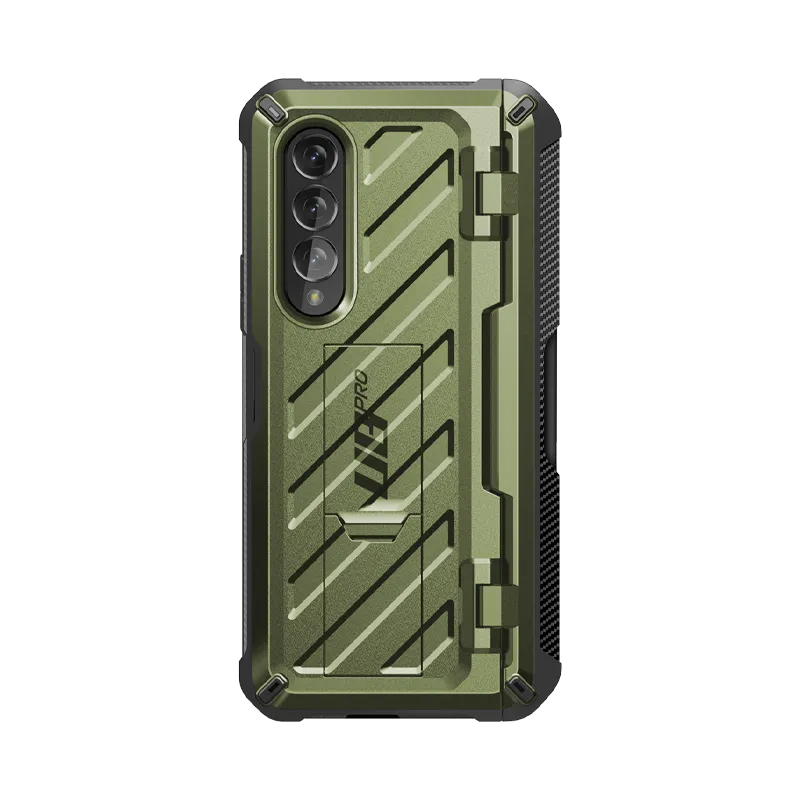 Galaxy Z Fold3 Unicorn Beetle PRO Rugged Case with S-Pen Holder-Dark Green Comfort Pattern Texture