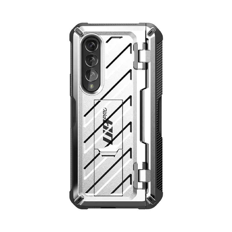 Durable Shell Comfort Style Galaxy Z Fold3 Unicorn Beetle PRO Rugged Case with S-Pen Holder-Silver