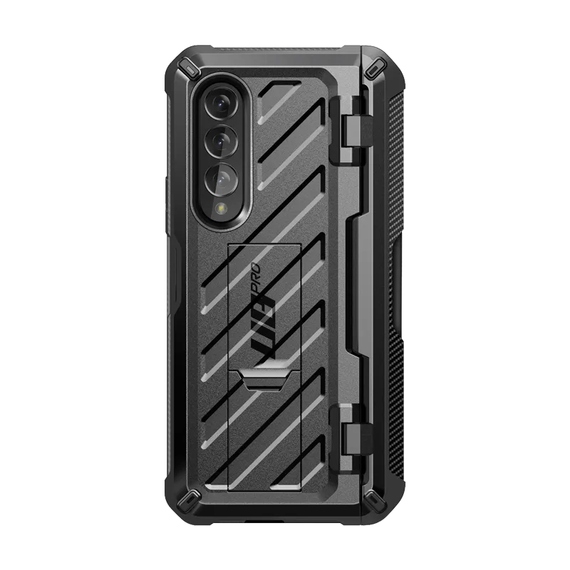 Smooth Shape Galaxy Z Fold4 Unicorn Beetle PRO Rugged Case with S-Pen Holder-Black