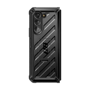 Galaxy Z Fold5 Unicorn Beetle Kickstand Case with Screen Protector-Black Refined Texture