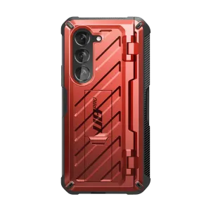 Galaxy Z Fold5 Unicorn Beetle PRO Rugged Case with S-Pen Holder-Metallic Red Edge Protection