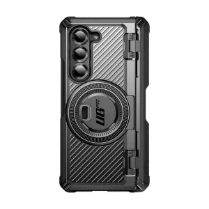 Polished Texture Finish Galaxy Z Fold6 Unicorn Beetle PRO Mag Rugged Case - Black