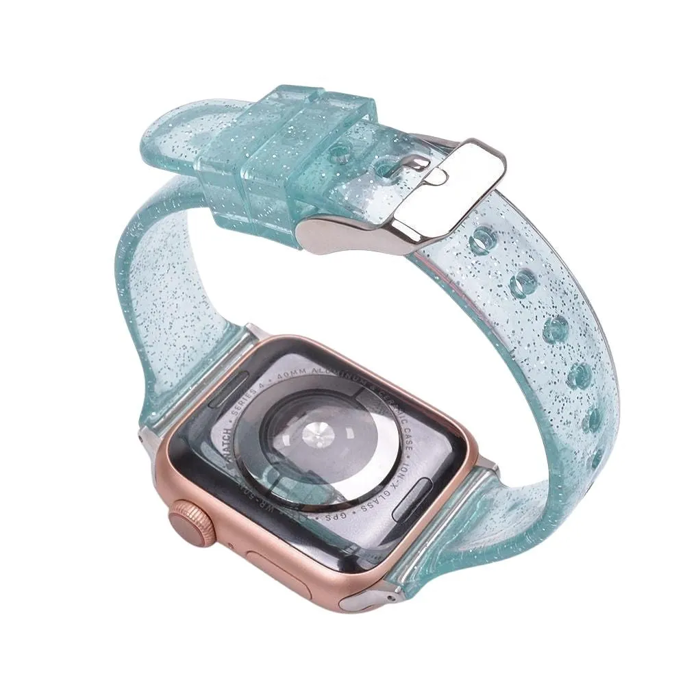 Durable everyday wear Elegant Comfort Glitter Silicone Watch Strap for Apple Watch