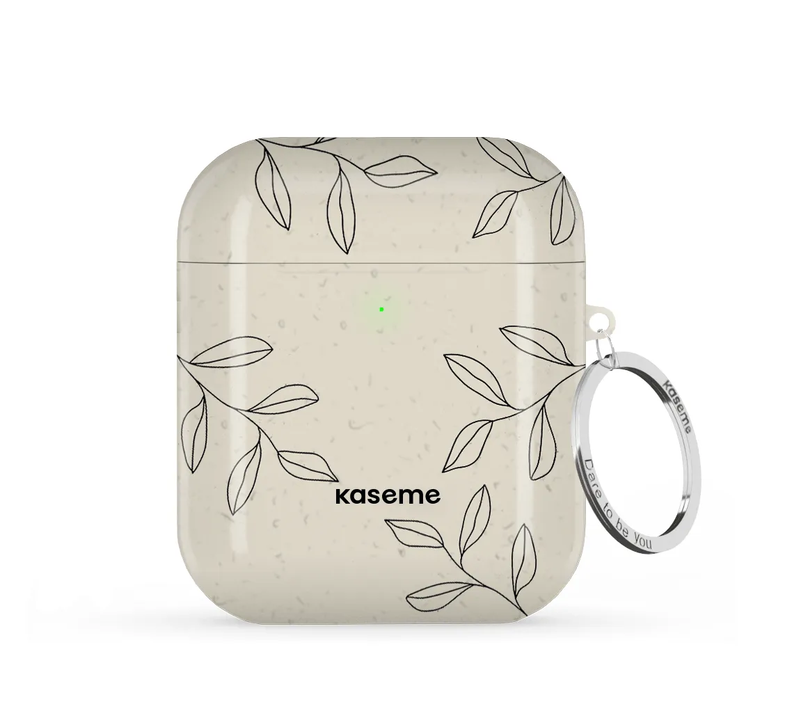 Gloomy Beige and Black AirPods Case soft touch hybrid airpods shell stylish compact case