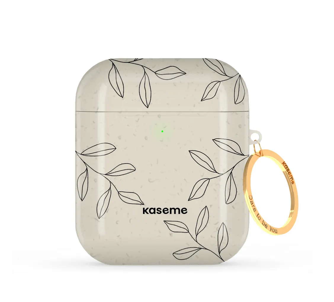 Portable Soft Pouch lightweight neon handmade protector Gloomy Beige and Black AirPods Case