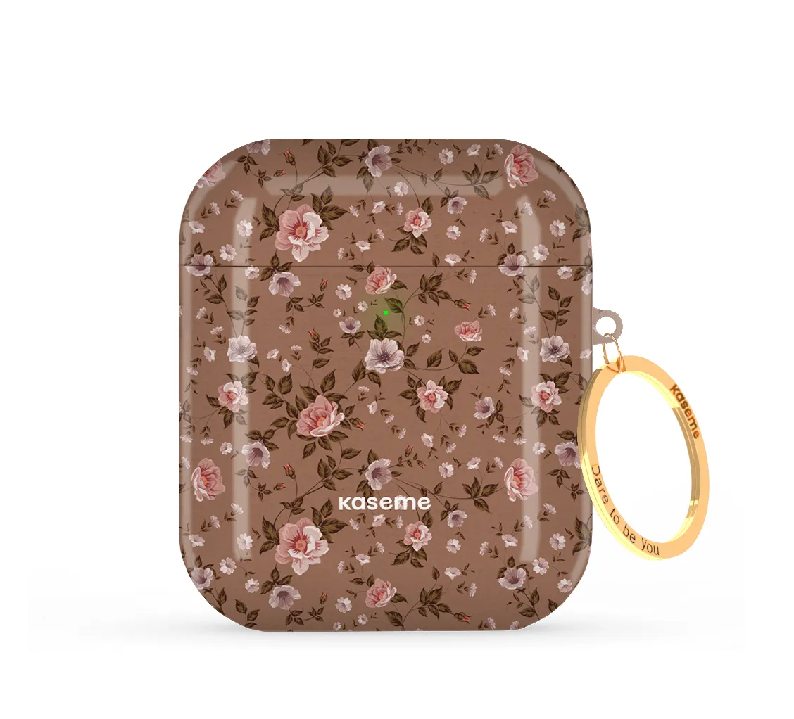 wireless earbuds travel cover fashion travel earbuds protector La Vie en Rose Mocha AirPods Case