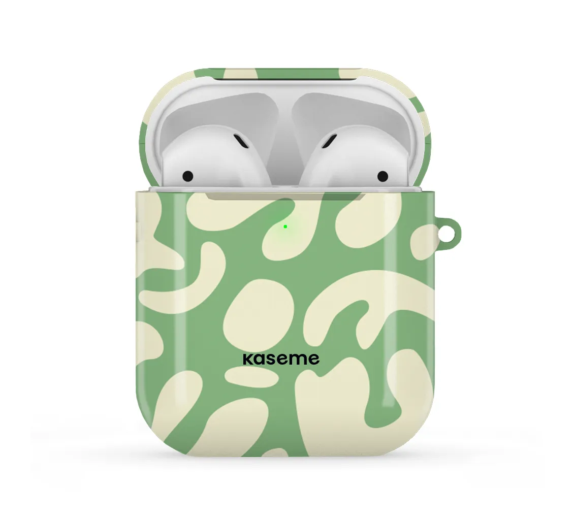 dustproof travel airpods case premium handmade case Lavish Green AirPods Case