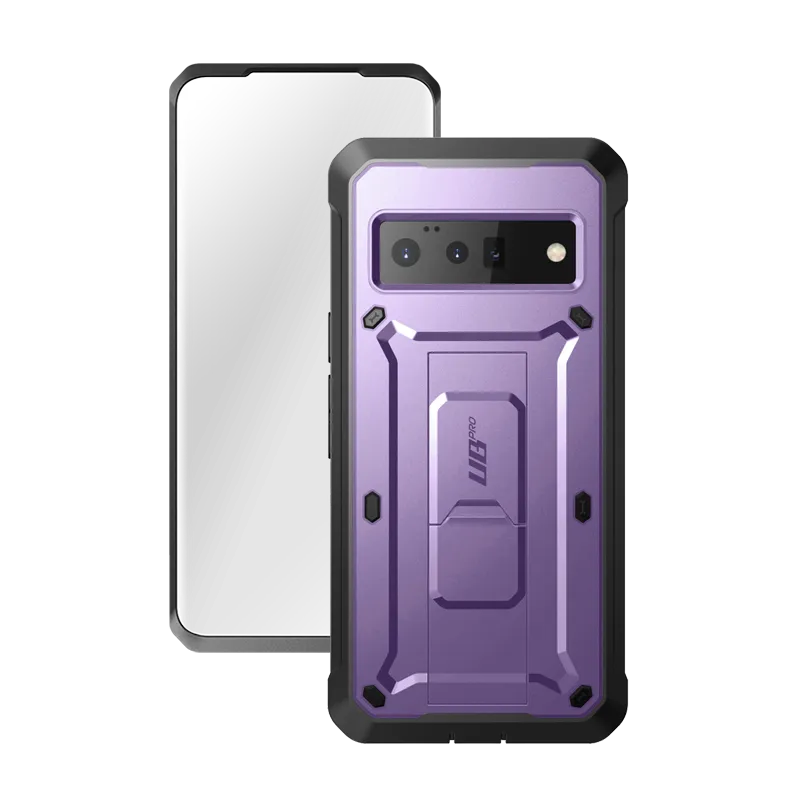 Protective Craft Durable Build Texture Google Pixel 6 Pro Unicorn Beetle PRO Rugged Holster Case-Metallic Purple