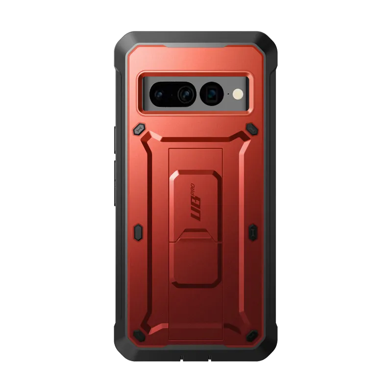 Google Pixel 7 Pro Unicorn Beetle PRO Rugged Holster Case-Metallic Red Hybrid Touch Minimal Grip