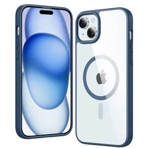 Transparent Shell Matte Shield Layer FNTCASE for iPhone 15 Case: Clear Anti Yellowing Magnetic Military Grade Drop Protection Cell Phone Cover - Rugged Shockproof Protective Bumper Transparent