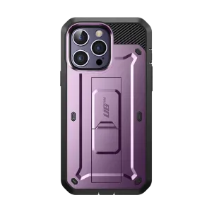 Fashionable Texture High-End Detail iPhone 14 Pro 6.1 inch Unicorn Beetle Pro Rugged Case-Deep Purple
